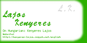 lajos kenyeres business card